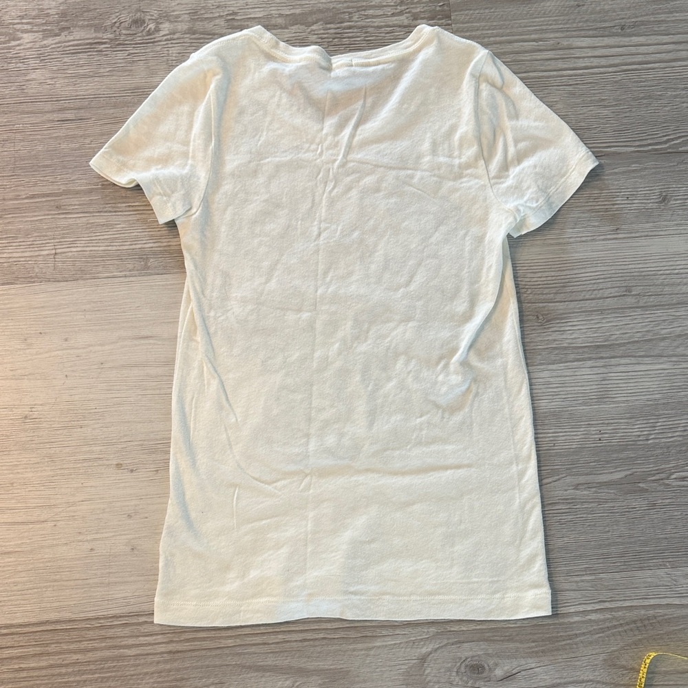 J Crew Size Small T-Shirt with Grey Floral Design 100% Cotton - Picture 7 of 7
